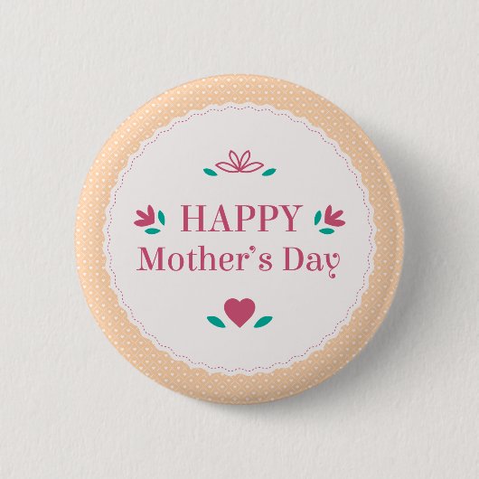 Eenvoudige Moederdag | Pin-Button Ronde Button 5,7 Cm (Voorkant)