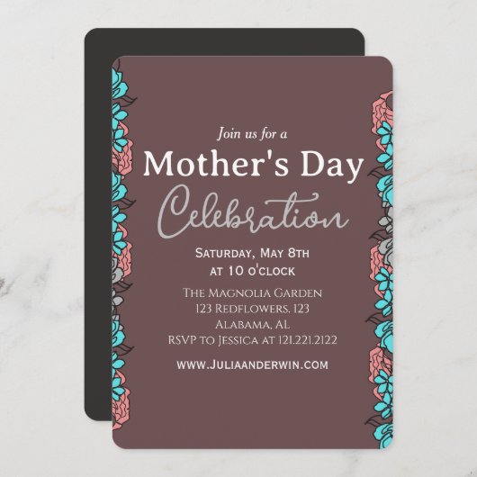 Eenvoudige Moederdag viering | Plattelandsthema Kaart (Voorkant / Achterkant)