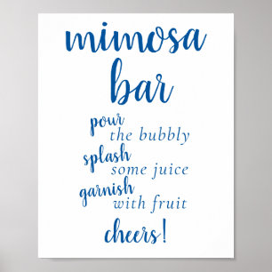 Eenvoudige Momosa Bar   French Blue elk event teke Poster