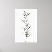 Eenvoudige monochrome rozemarijn schets canvas afdruk (Voorkant)