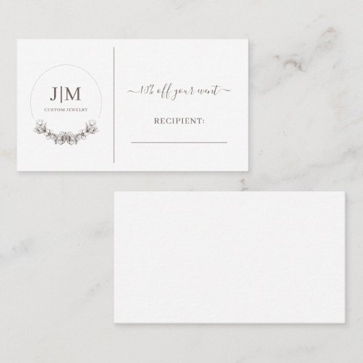 Eenvoudige Monogram aangepaste sieraden Korting (Voorkant / Achterkant)