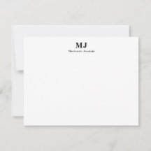 Eenvoudige Monogram Beginletters Naam Notitiekaart