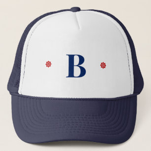 Eenvoudige Monogram Eerste Nautilus Marine Rode Ro Trucker Pet