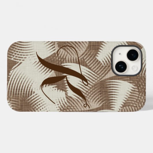 Eenvoudige Monogram Elegant Boho-telefoondraagtas Case-Mate iPhone Case (Achterkant (horizontaal))