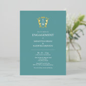 Eenvoudige Monogram Engagement Party Uitnodigingen (Staand Voorkant)
