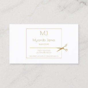 Eenvoudige Monogram Haarstylist Moderne Gouden Sch Visitekaartje
