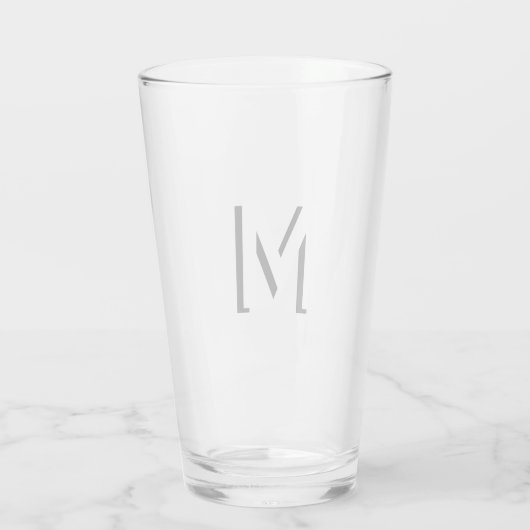 Eenvoudige Monogram Initiaal Slagschaduw Gepersona Glas (Achterkant)
