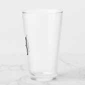 Eenvoudige Monogram Initiaal Slagschaduw Gepersona Glas (Links)