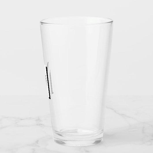 Eenvoudige Monogram Initiaal Slagschaduw Gepersona Glas (Links)