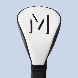 Eenvoudige Monogram Initiaal Slagschaduw Gepersona Golfheadcover