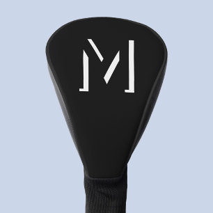 Eenvoudige Monogram Initiaal Slagschaduw Gepersona Golfheadcover