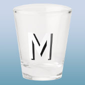 Eenvoudige monogram Initiaal slagschaduw Shot Glas