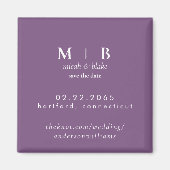 Eenvoudige Monogram Lavendel Bruiloft Save the Dat Magneet (Voorkant)