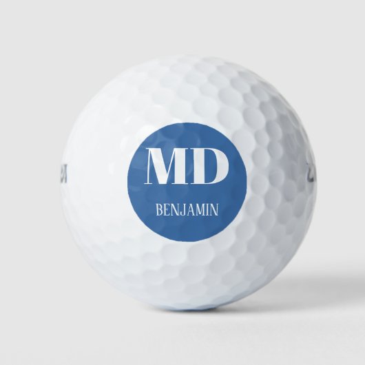 Eenvoudige Monogram MD Gepersonaliseerde Dokter Golfballen (Voorkant)