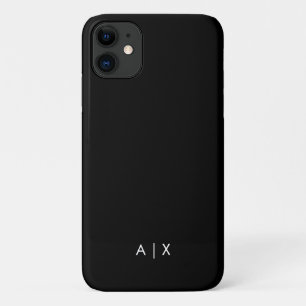 Eenvoudige monogram met koppelnaam iPhone 11 hoesje