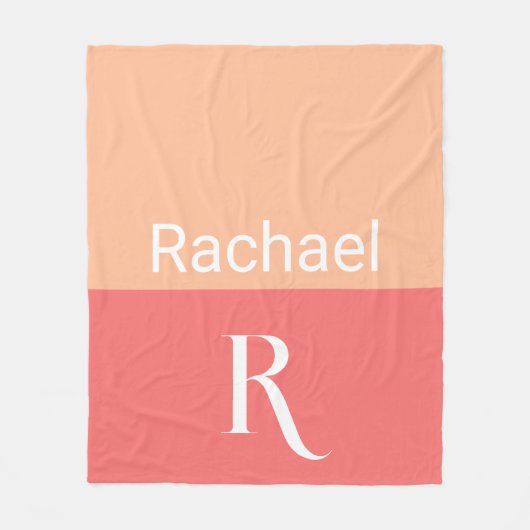 Eenvoudige Monogram Naam Typografie Fleece Deken (Voorkant)