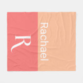 Eenvoudige Monogram Naam Typografie Fleece Deken (Voorkant (Horizontaal))