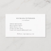 Eenvoudige monogram professionele minimalistische  visitekaartje (Achterkant)