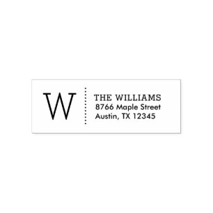 Eenvoudige Monogram Retouradres Stempel