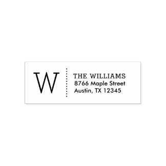 Eenvoudige Monogram Retouradres Stempel