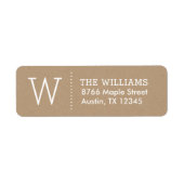 Eenvoudige monogram retouradreslabels etiket (Voorkant)