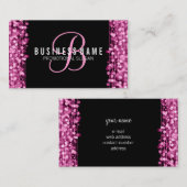 Eenvoudige monogram roze lichten en spaarkjes visitekaartje (Voorkant / Achterkant)