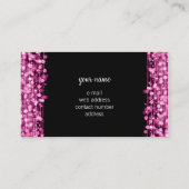 Eenvoudige monogram roze lichten en spaarkjes visitekaartje (Achterkant)