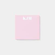 Eenvoudige Monogram Roze Postit