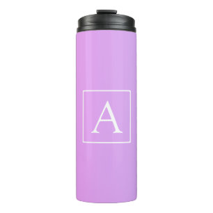 Eenvoudige monogram   Subtiele roze/paarse ombre Thermosbeker