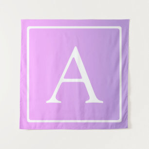 Eenvoudige monogram Subtiele roze/paarse ombre Wandkleed