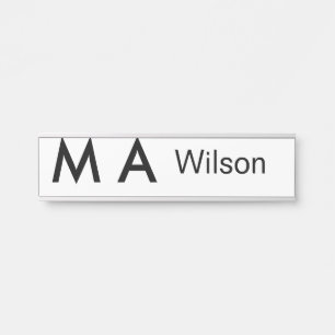 Eenvoudige monogram voeg je naam letter man minima deurbordje