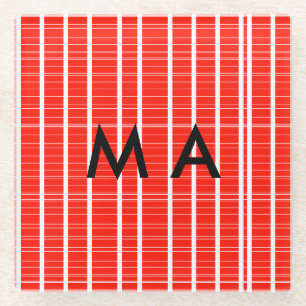 Eenvoudige monogram voeg je naam letter man minima glazen onderzetter