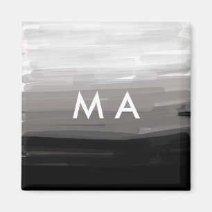 Eenvoudige monogram voeg je naam letter man minima magneet