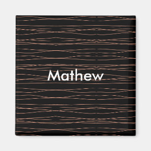 Eenvoudige monogram voeg je naam letter man minima magneet