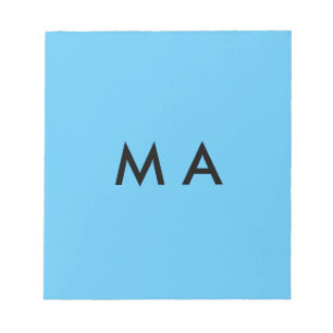 Eenvoudige monogram voeg je naam letter man minima notitieblok