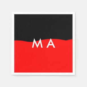 Eenvoudige monogram voeg je naam letter man minima servet