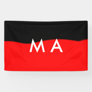 Eenvoudige monogram voeg je naam letter man minima spandoek