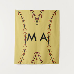 Eenvoudige monogram voeg je naam letter man minima wandkleed