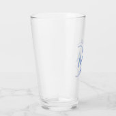 Eenvoudige monogram voeg uw naam letter blauwe bla glas (Rechts)