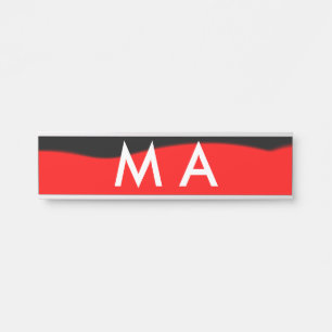 Eenvoudige monogram voeg uw naam letter man minima deurbordje