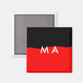 Eenvoudige monogram voeg uw naam letter man minima magneet (Voorkant / Achterkant)