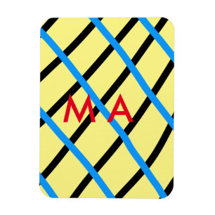 Eenvoudige monogram voeg uw naam letter man minima magneet