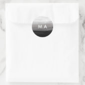 Eenvoudige monogram voeg uw naam letter man minima ronde sticker (Tas)