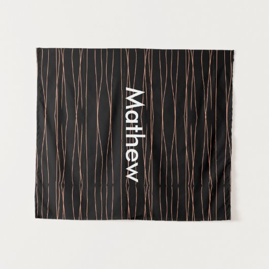 Eenvoudige monogram voeg uw naam letter man minima wandkleed (Voorkant (horizontaal))