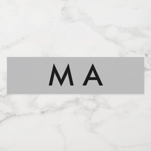 Eenvoudige monogram voeg uw naam letter man minima waterfles etiket (Enkel label)