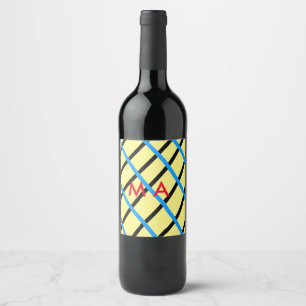 Eenvoudige monogram voeg uw naam letter man minima wijn etiket