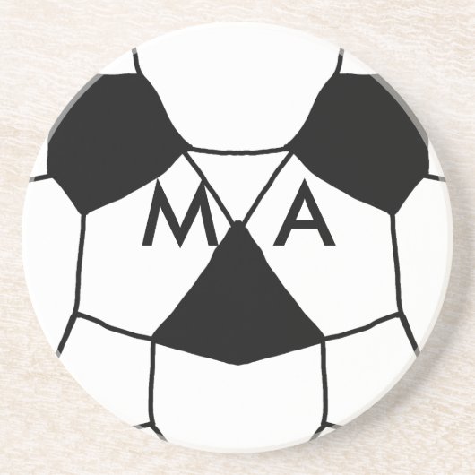 Eenvoudige monogram voeg uw naam letter man minima zandsteen onderzetter (Voorkant)