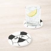 Eenvoudige monogram voeg uw naam letter man minima zandsteen onderzetter (Zijkant)