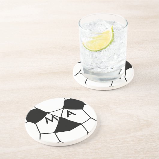 Eenvoudige monogram voeg uw naam letter man minima zandsteen onderzetter (Zijkant)