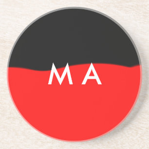 Eenvoudige monogram voeg uw naam letter man minima zandsteen onderzetter